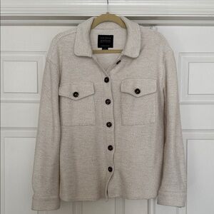 Sanctuary x Anthropologie Terra Knit Cream Button-Up Shacket- size small